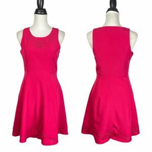 Yumi | NWT Quin Eyelet 2/4 Stitch Fix Pink Sleeveless Short Fit & Flare Dress